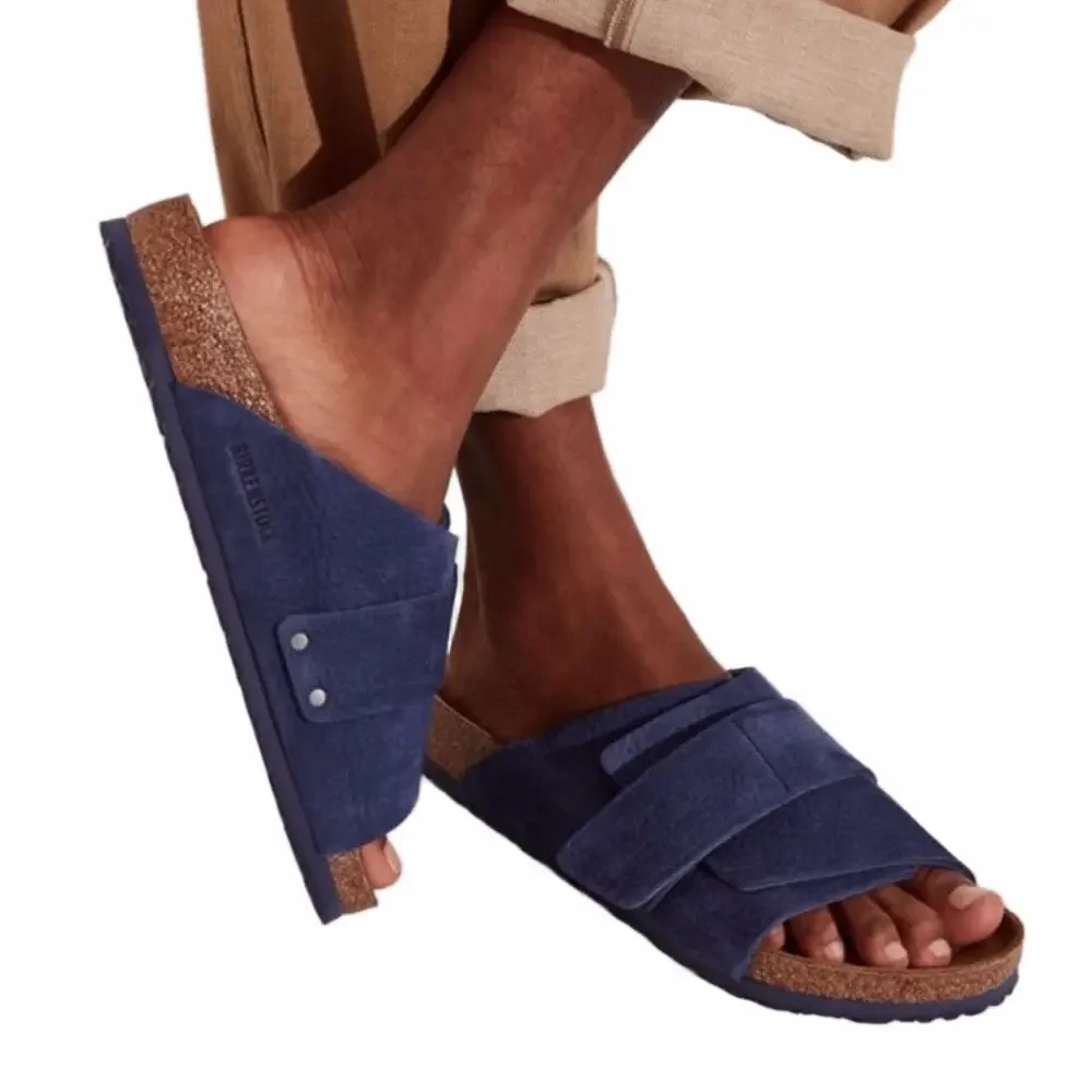 Birkenstock Kyoto Nubuck Leather Desert Buck Indigo Blue Sandals Size 45 US 12